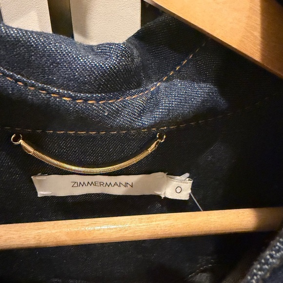 Zimmermann Dark Blue Appliquéd Denim Shirt - Picture 5 of 7